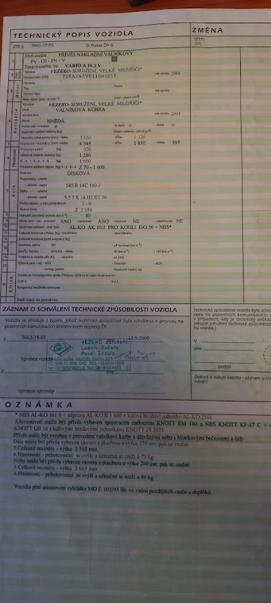 vozík VEZEKO VARIO A 16.3V , 9/2000 - 5