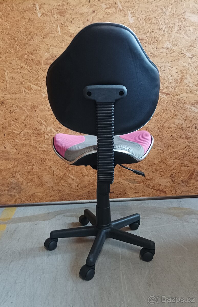 Dětská otočná židle FLASH šedá/růžová - 5