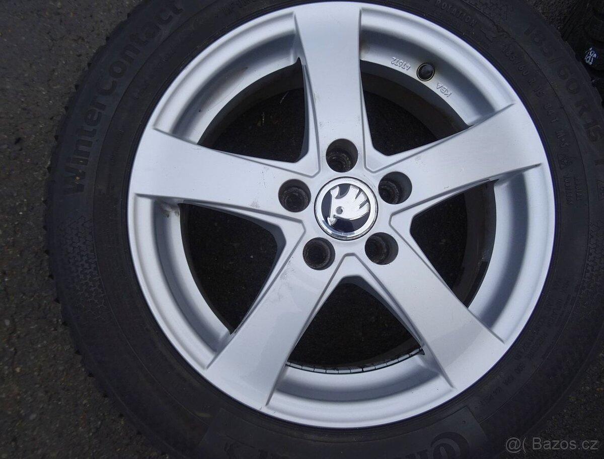 Alu disky na Škoda Fabia, 15", 5x100,ET 38, zimní sada - 5