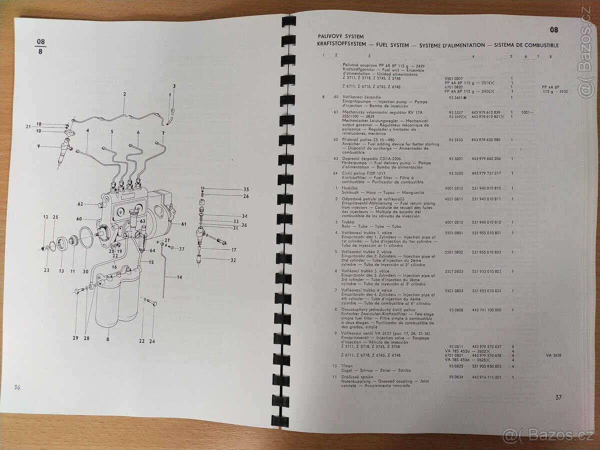 Katalog a dílenská příručka na Zetor 5711 - 6748 - 5