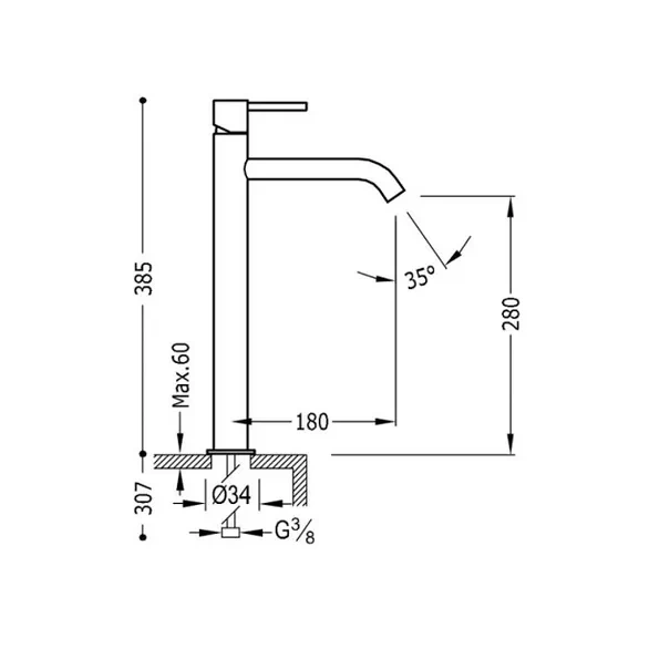 Umyvadlová baterie TRES Study Exclusive černá - 5