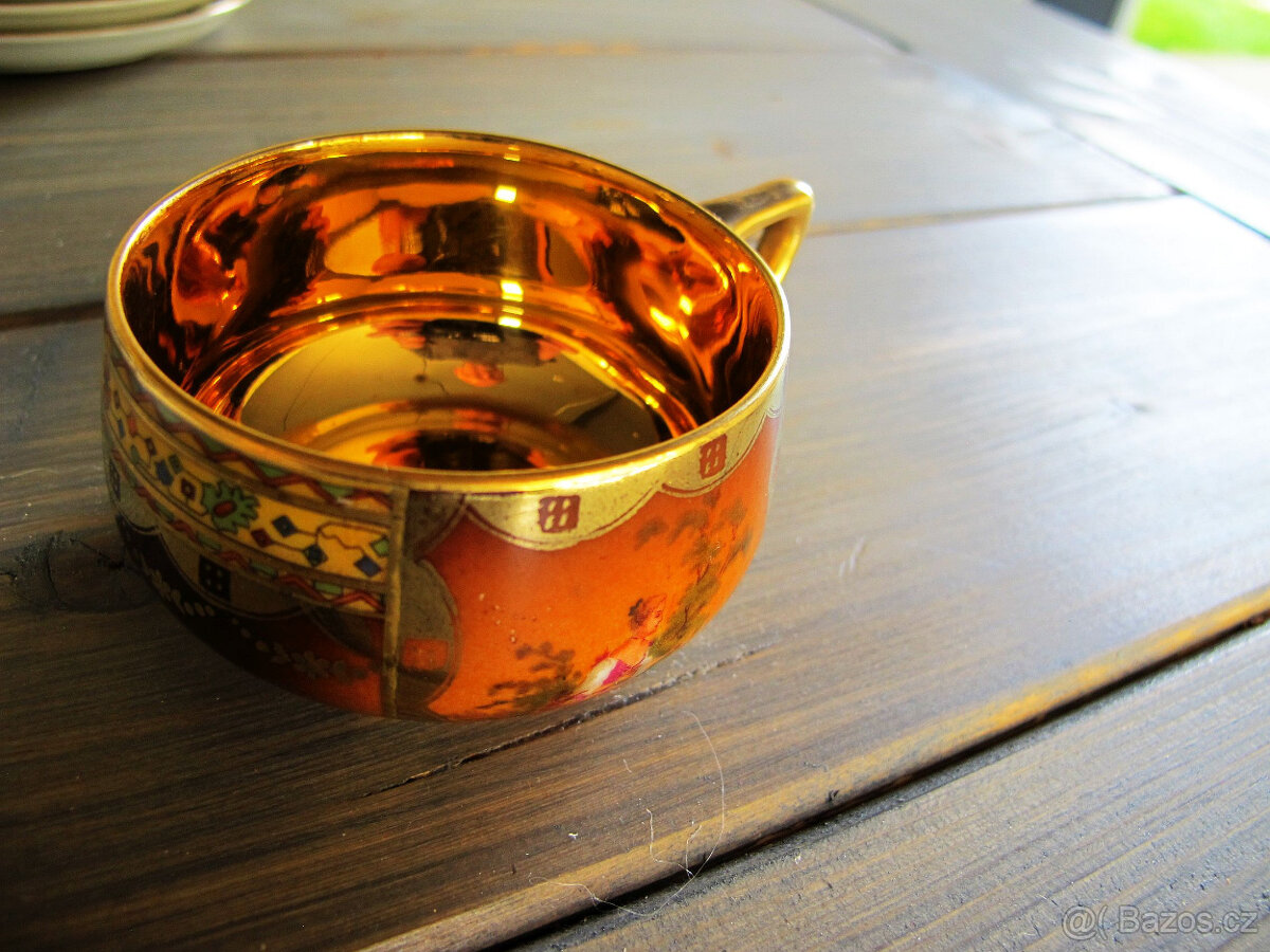 Pozlacený starožitný porcelánový servis DONATELLO - 5