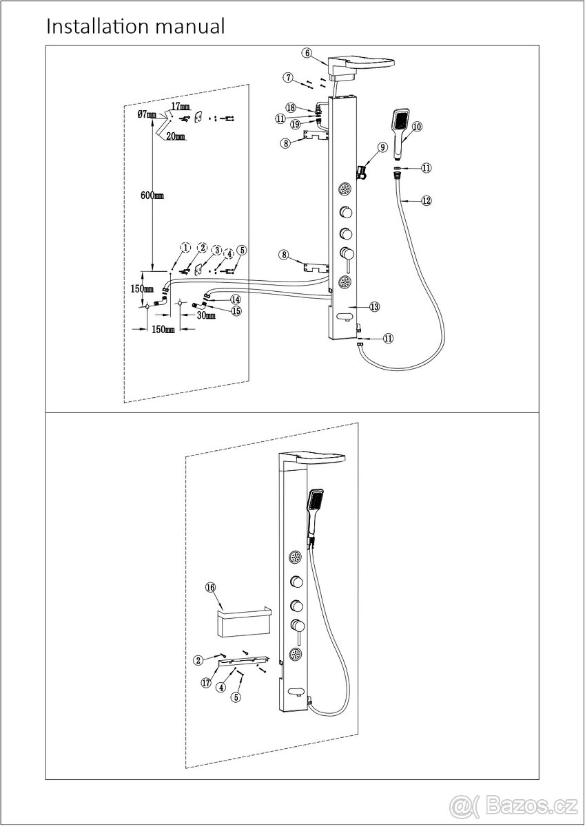 Prodám ČERNÝ SPRCHOVÝ PANEL - 5