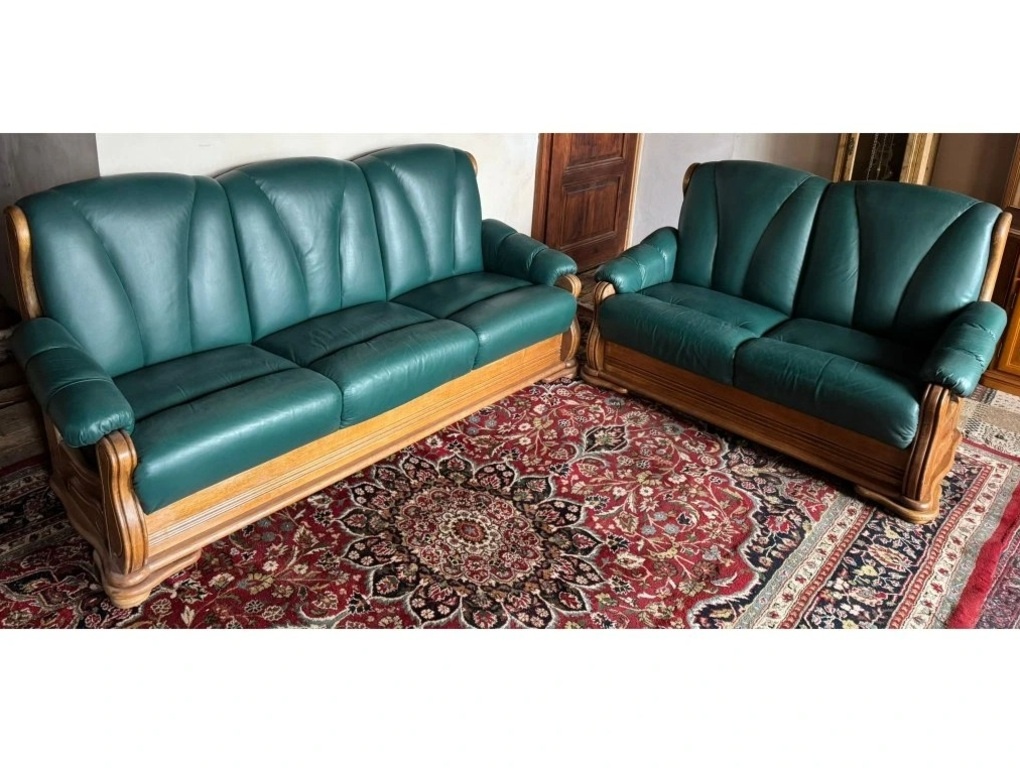 Dubová rustikální kožená souprava 3+2+1,3332 - 5