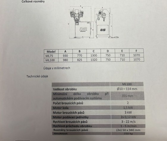 Pásová bruska bezhrotá ML 100, r. v. 2020 - 5
