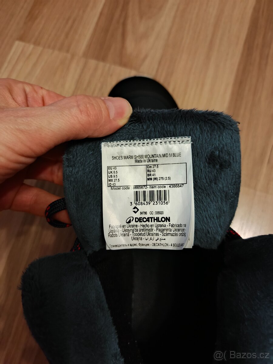 Pánské turistické hřejivé nepromokavé boty MH 500 vel. 43 - 5