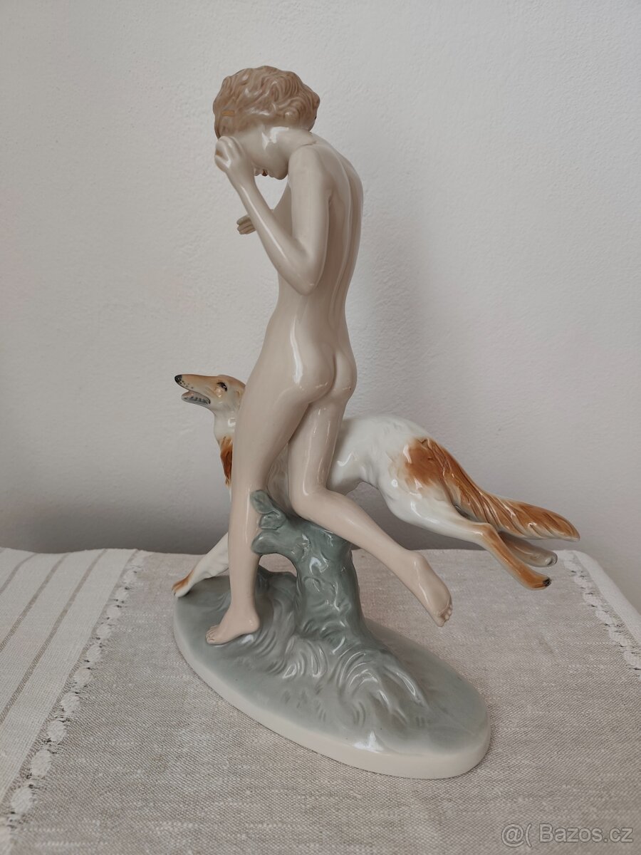 Royal dux Diana akt porcelánová soška - 5