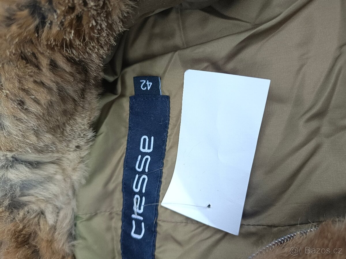 Bunda Unisex plněná kachním peřím límec pravá kožešina Mýval - 5