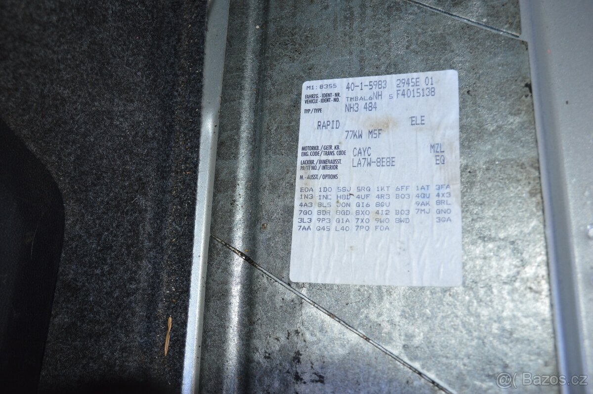 Škoda Rapid 1.6TDI 77kW klima park výhřev ALU - 5