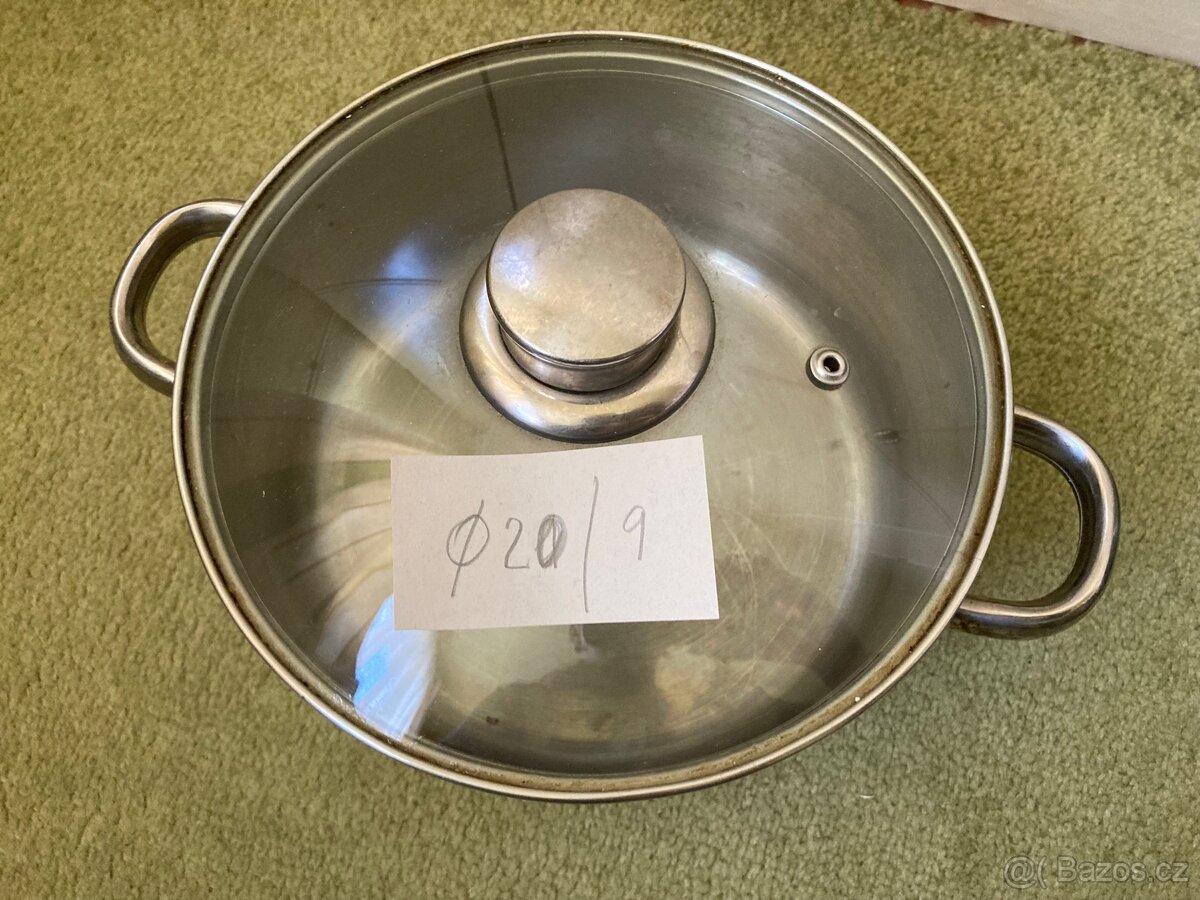 Nerezové hrnce 3 ks s poklicemi - 5