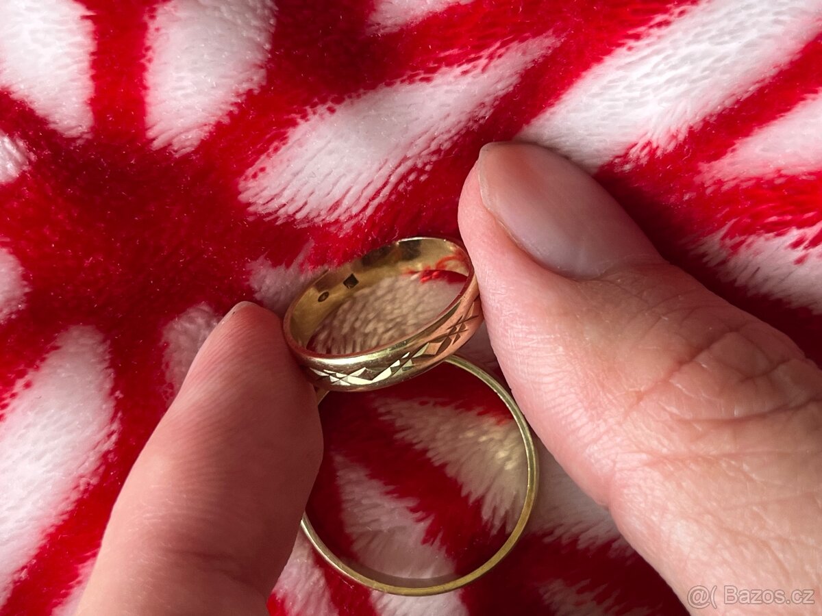 zlaté snubní prsteny – 14 karátů (585/1000) - 5
