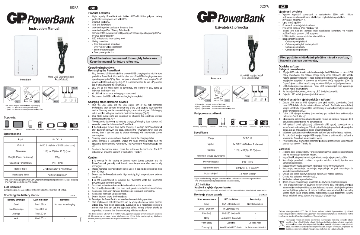 Power banka GP 352PA 5200mAh - 5