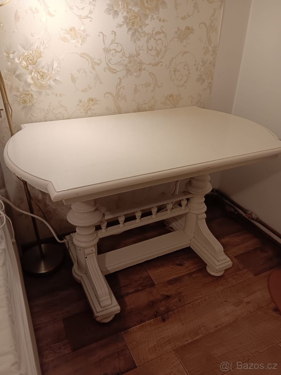 Starožitná dámská toaletka a stůl - 5