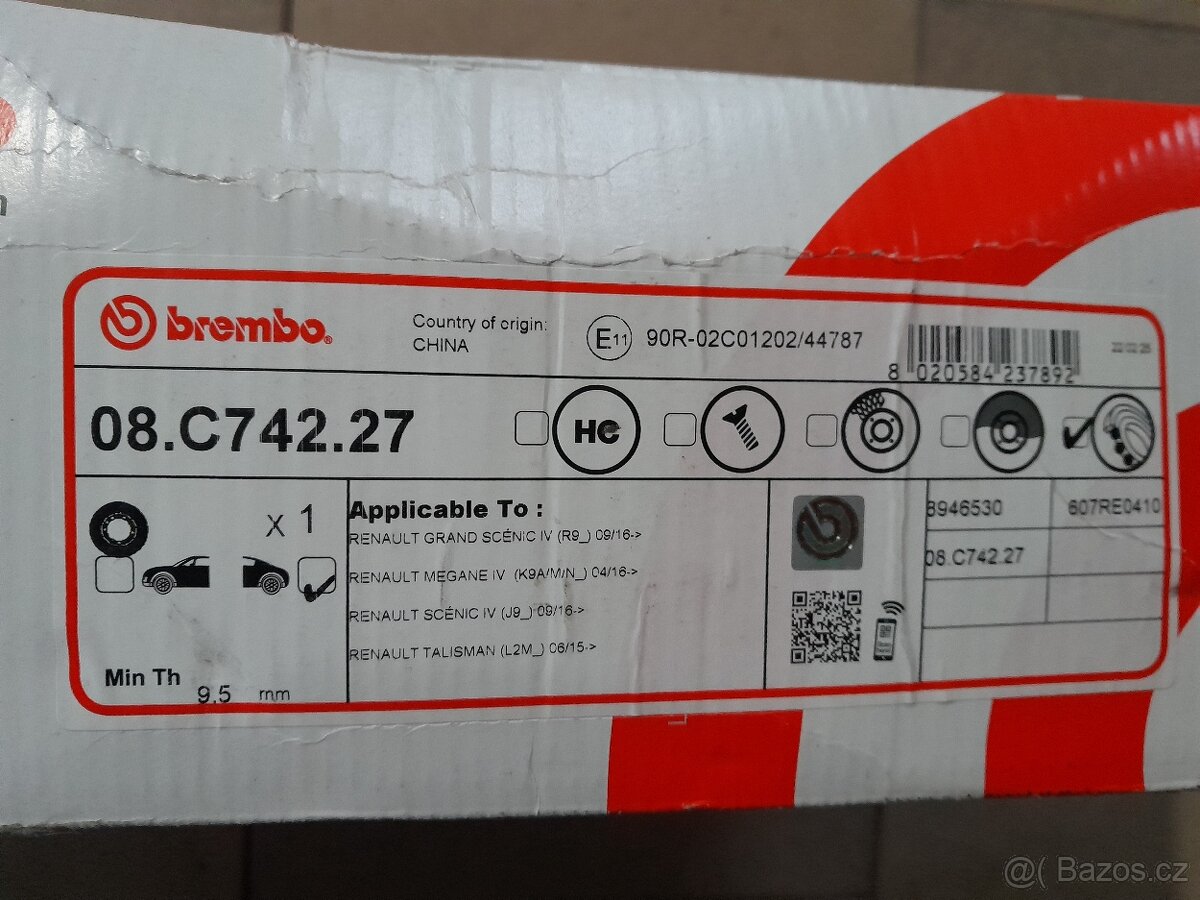 Nové brzdové kotouče zadní BREMBO Renault Megane od 2016 - 5