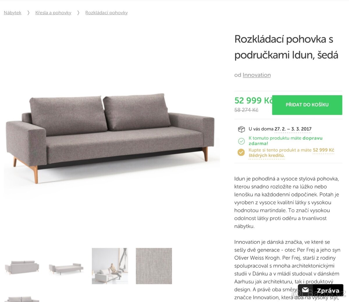 Luxusní dánská rozkládací pohovka - 5