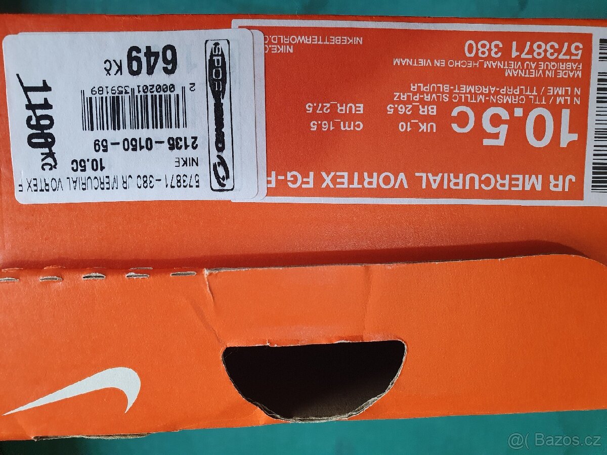 Kopačky Nike, EUR 27,5 stélka 16,5 - 5