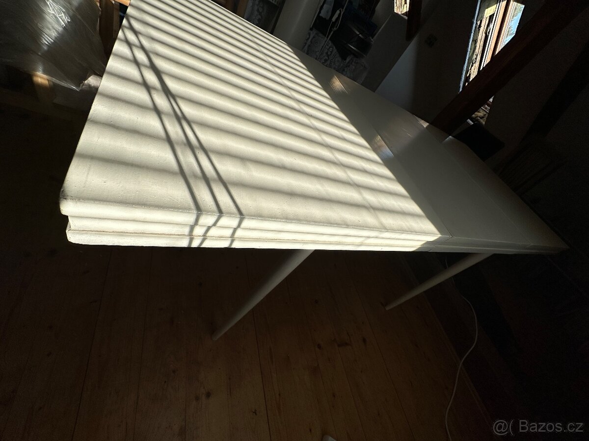 Bily rozkladaci jidelni stul 110x70 (162x70). - 5