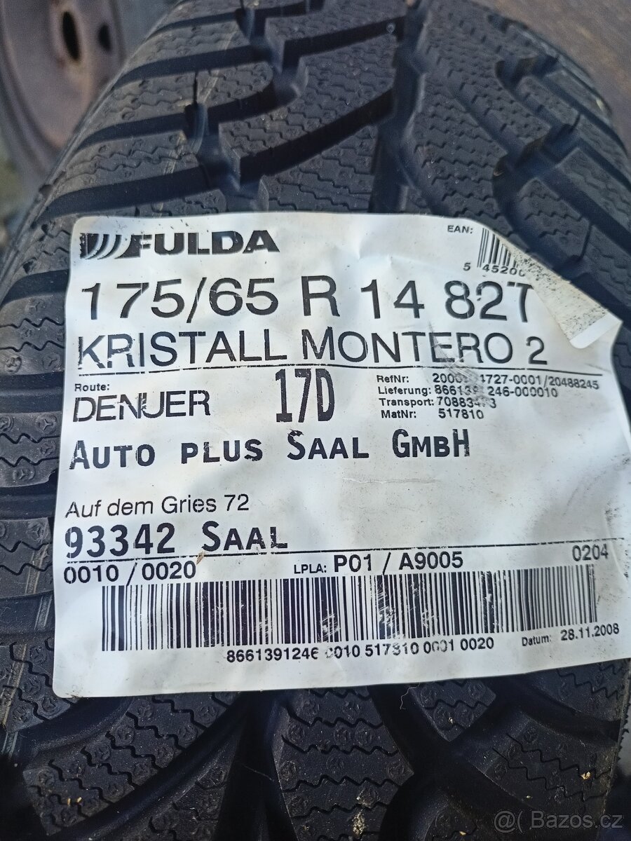Prodám 2 x nové zimní pneu FULDA 175/65/14 - 5