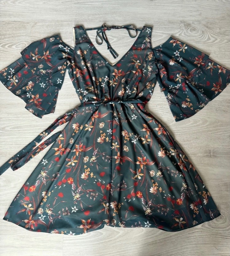 Zelené květované šaty - 5