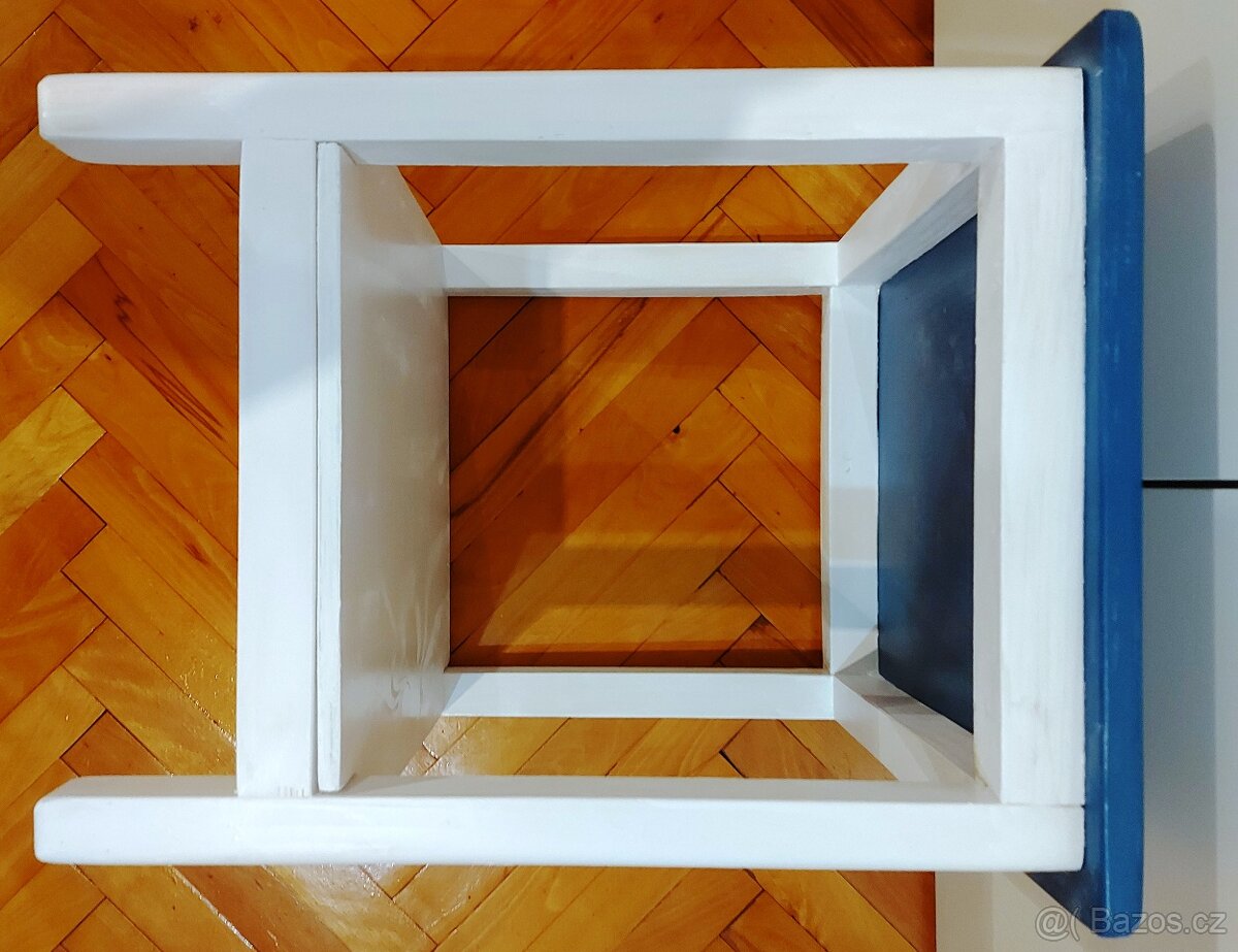 Stolička (štokrle) 40x40x53cm modrobílá - 5