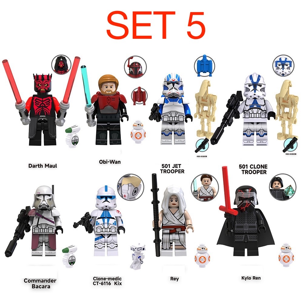 Rôzne figúrky Star Wars 4 (8ks) typ lego - nové - 5