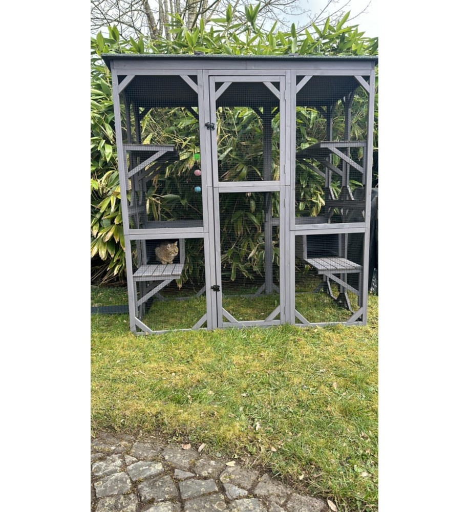 Velká voliéra, výběh, klec pro kočky a hlodavce, 180x100x180 - 5