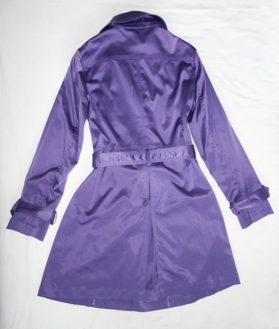 Fialový jarní kabát/trenčkot, vel. 38 - 5