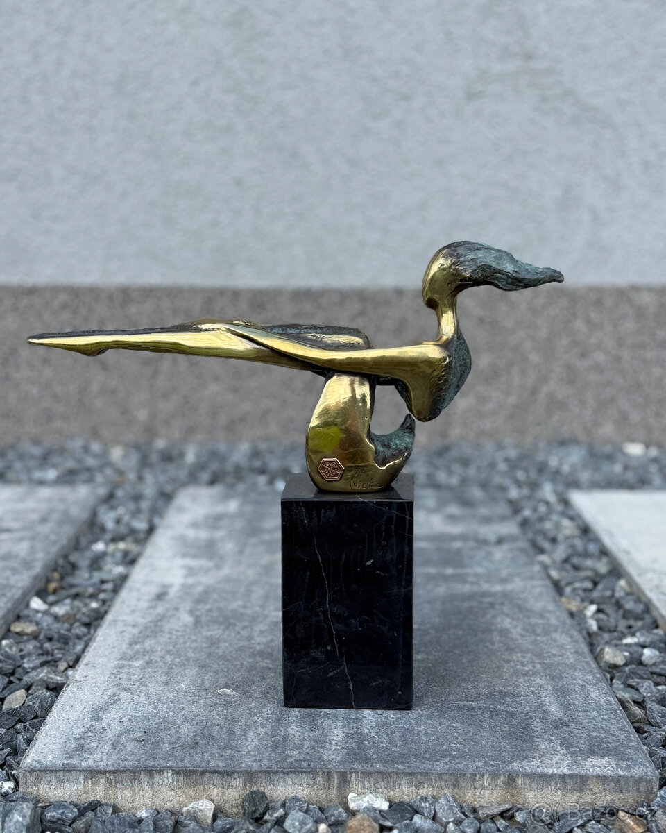 Moderní leštěná bronzová socha Žena luxusní dekorace mramor - 5