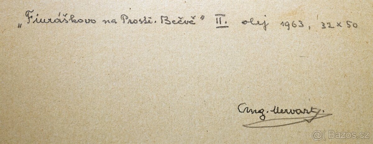 Augustin Mervart - Fiuráškovo na Pr. Bečvě - olej - obraz - 5