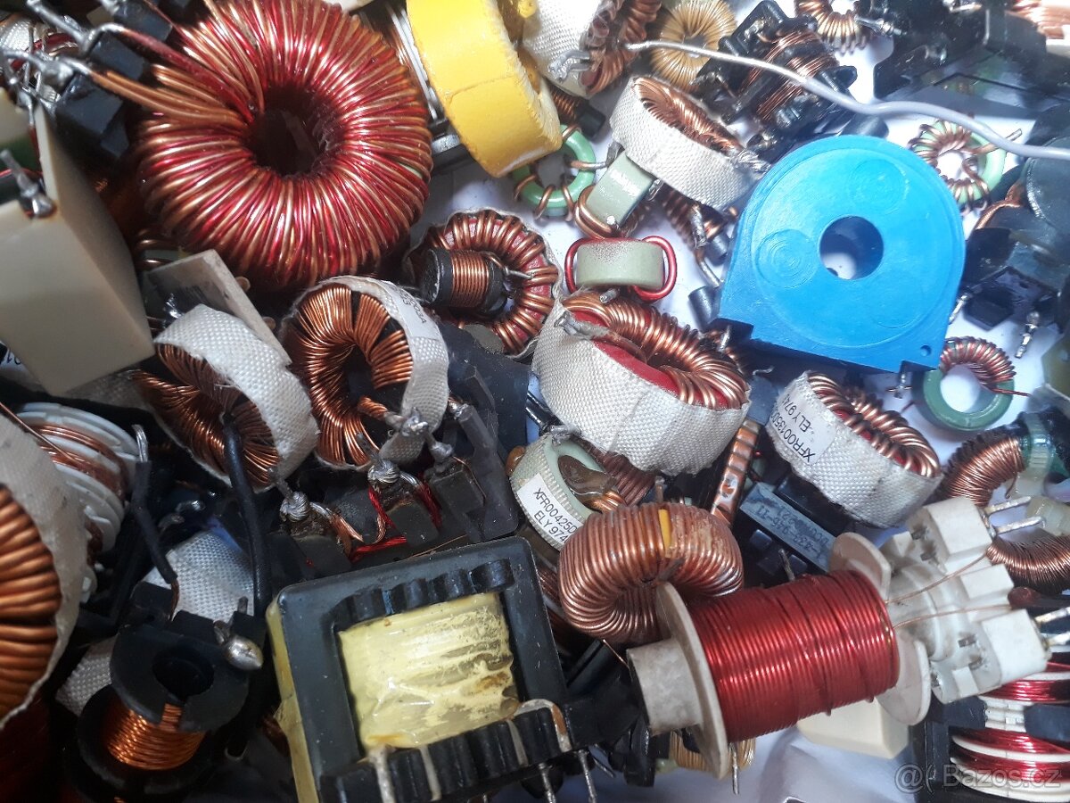 Elektrosoučástky Cívky a trafíčka (měď). - 5