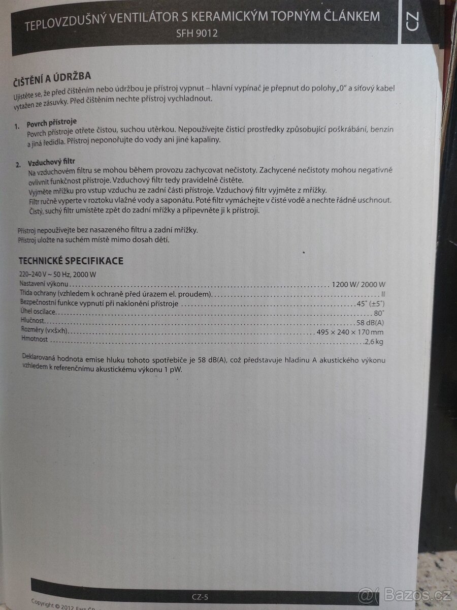 Teplovzdušný ventilátor - 5