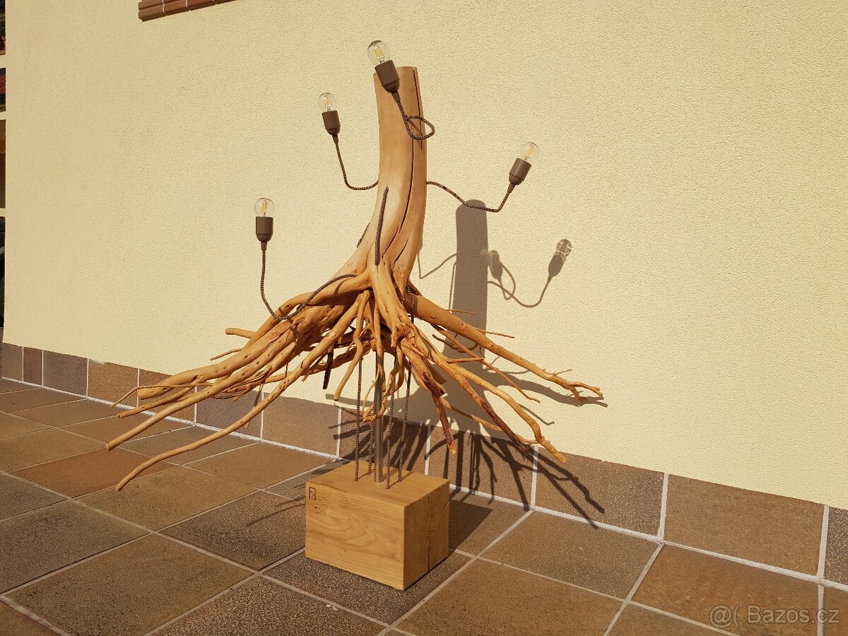 Dřevěná lampa - kořen - 5
