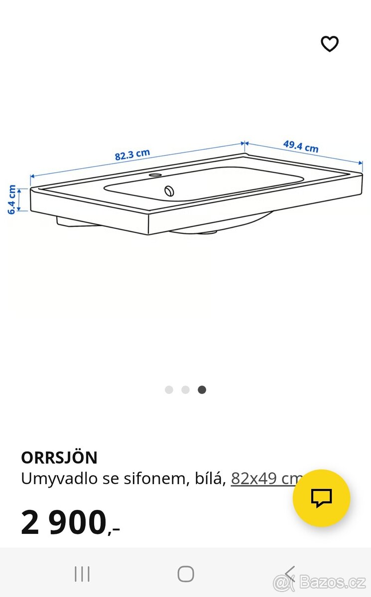 Prodám použité umyvadlo a baterii IKEA - 5