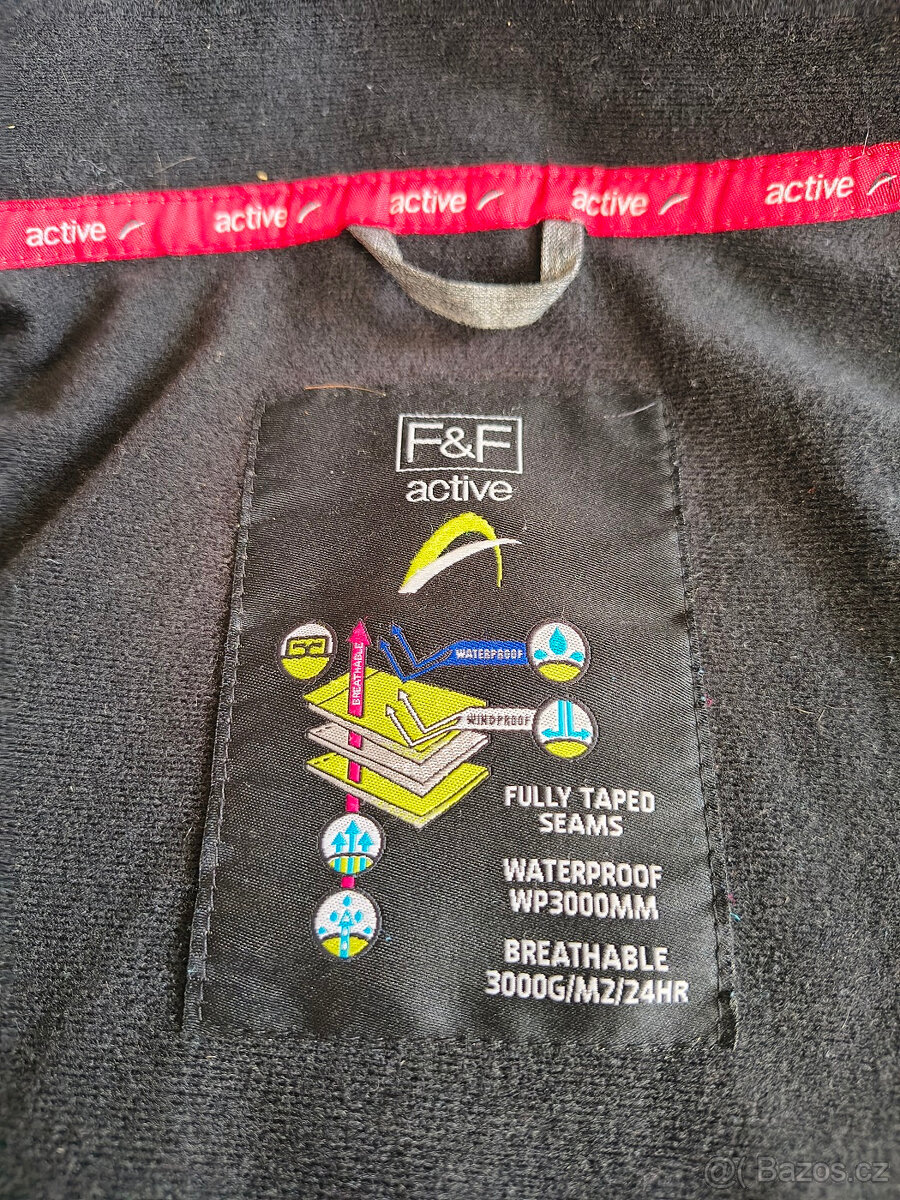 Pánská zimní lyžařská bunda F&F šedá černá vel.L - 5