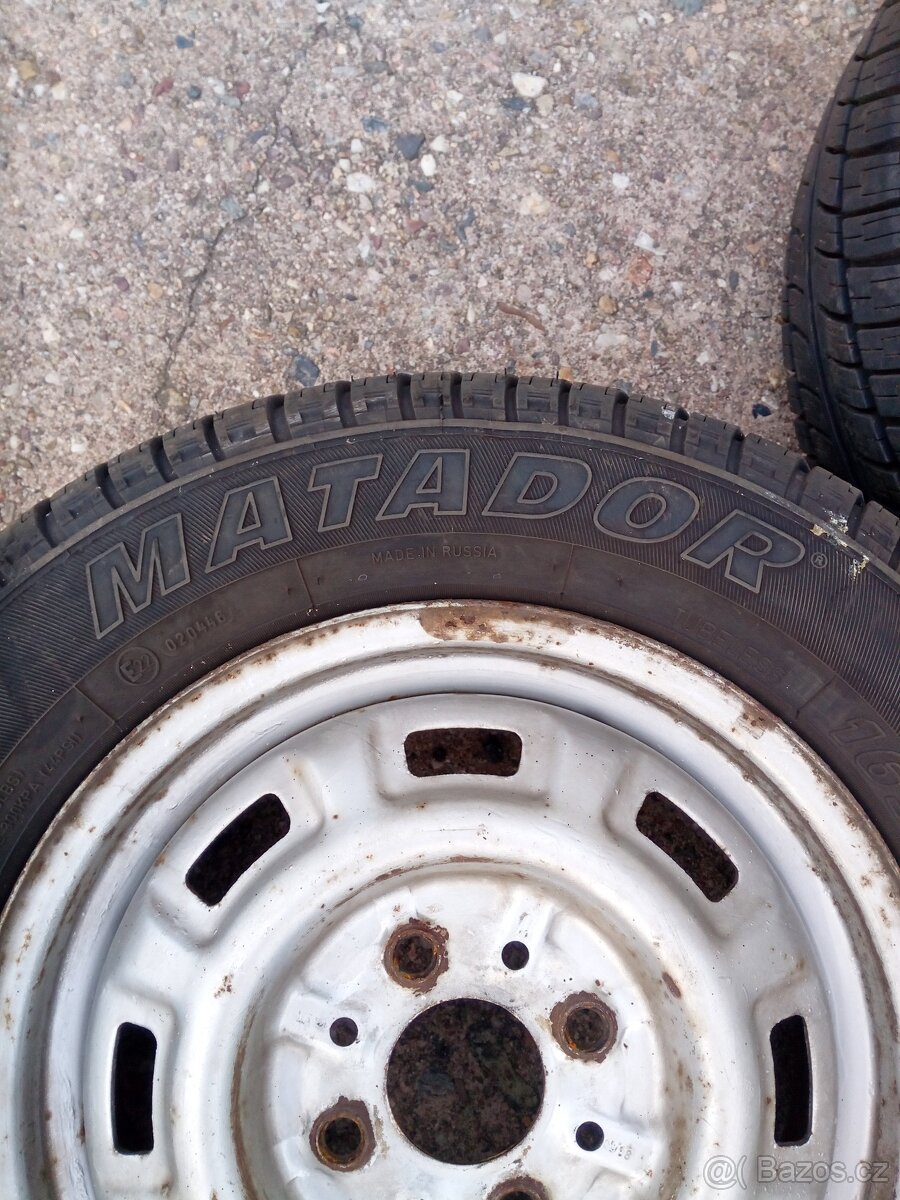 Kola na kárku, vlek R 13, 4x98, vč. pneu 165/70 R 13 - 5