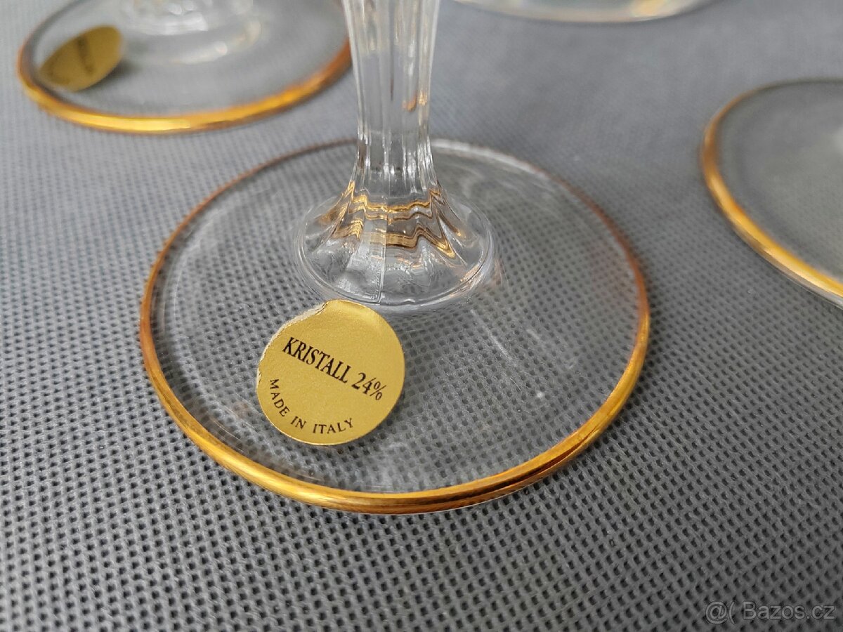 Křišťálové sklenice a karafiát na sekt a šampaňské od CreArt - 5