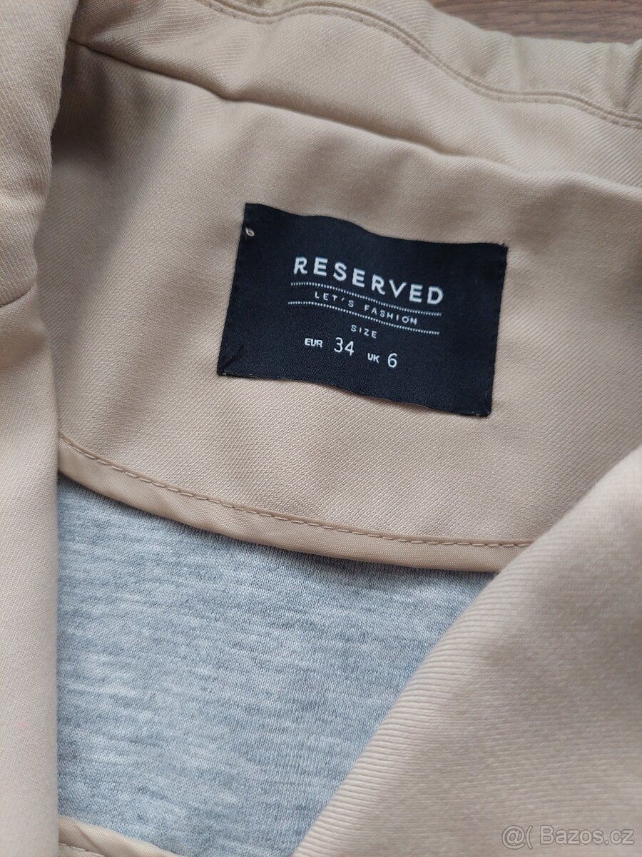 Vel. XS/S Reserved béžová crop bunda s kapsami - 5