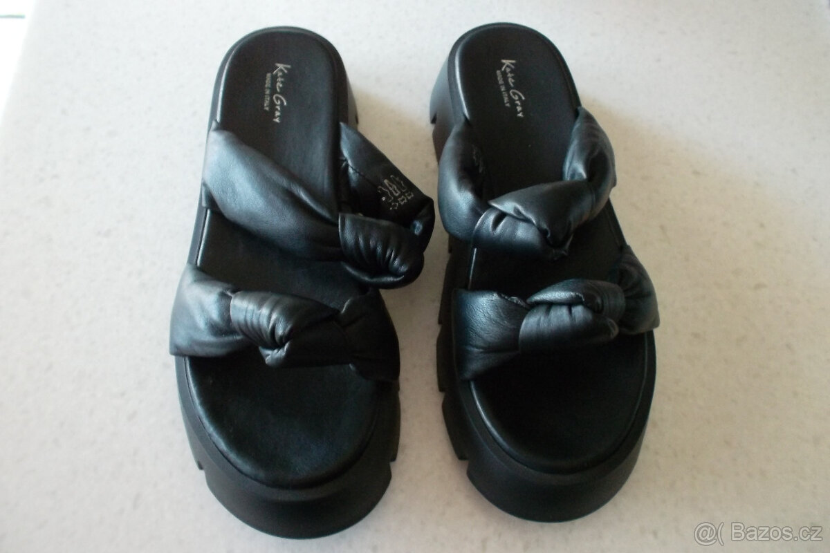 Kate Gray-NOVÉ kožené sandály/sandálky/pantofle, vel. 41-42 - 5