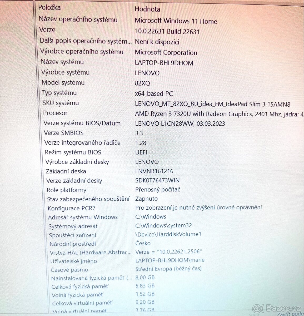 Notebook Lenovo Ideapad Slim 3 15AMN8 - 5