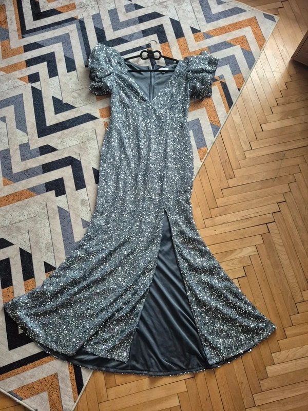 Nádherné plesové / večerní nové flitrovane šaty vel 42 - 5