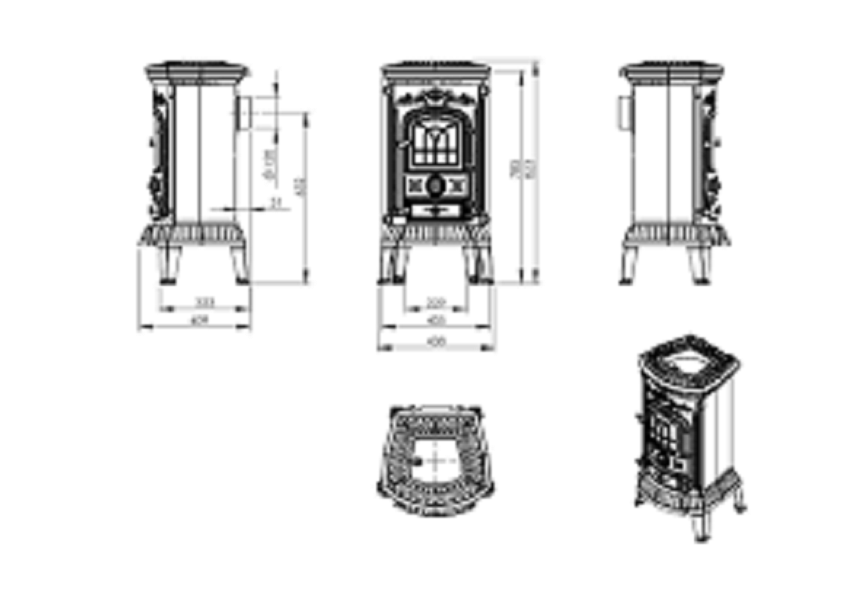 Litinová krbová kamna Verdo - 5