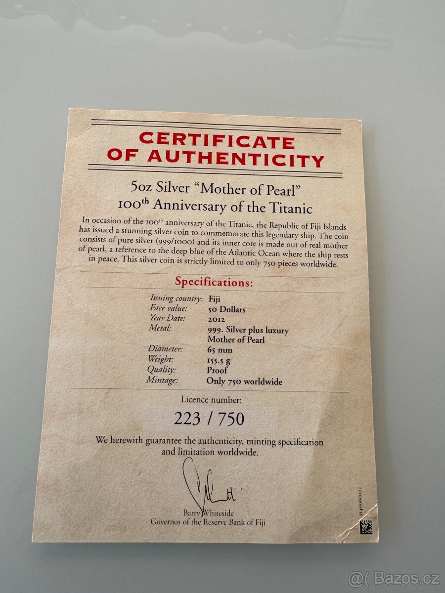 TITANIC - MOTHER OF PEARL 2012 - 155g , PERLEŤ - 5
