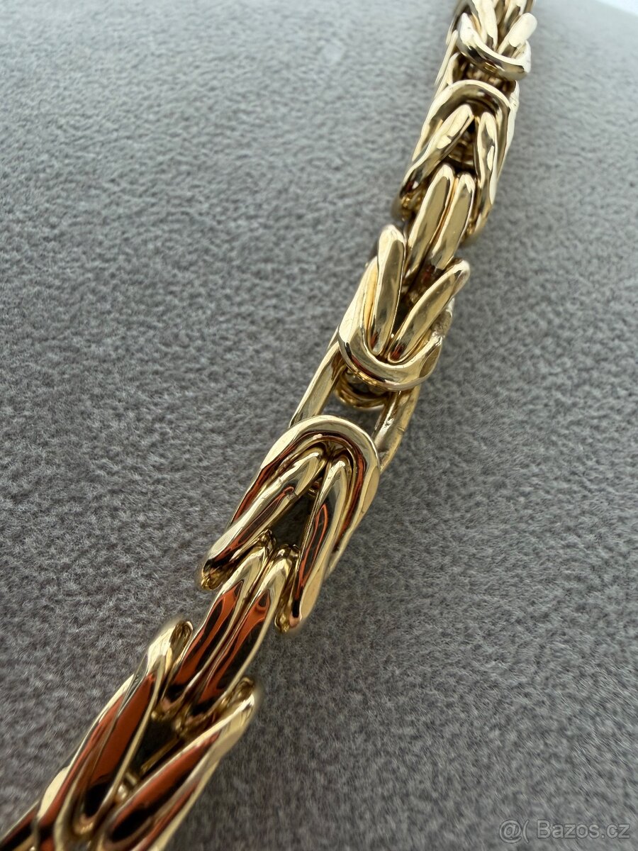 Zlaty řetěz KRÁLOVSKÁ VAZBA 62.2cm 9mm - 70cm -NOVÝ ŘETĚZ - 5