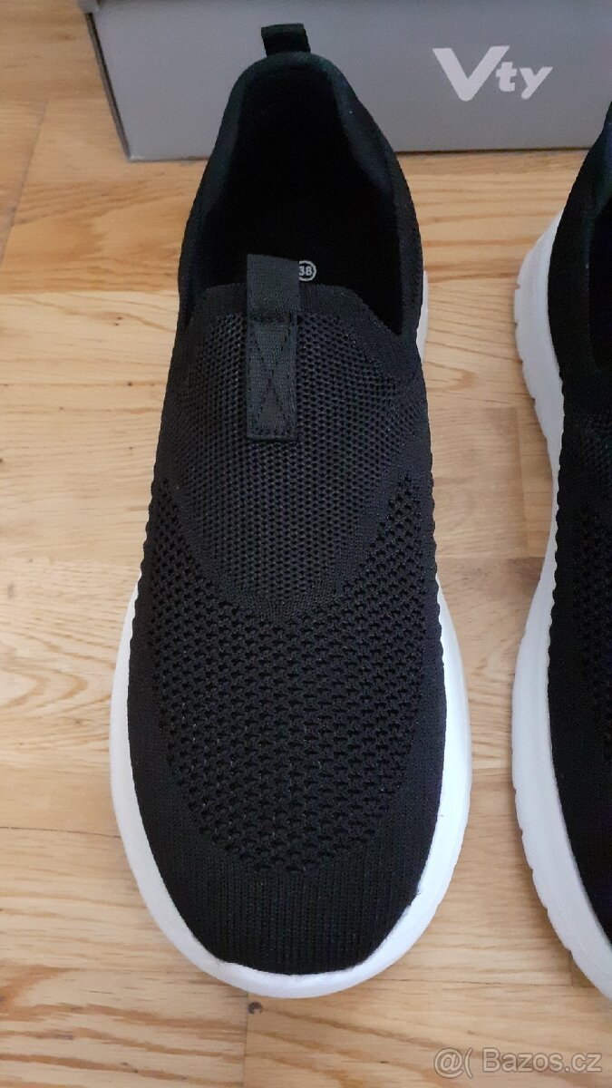 Černé slip-on tenisky - 5
