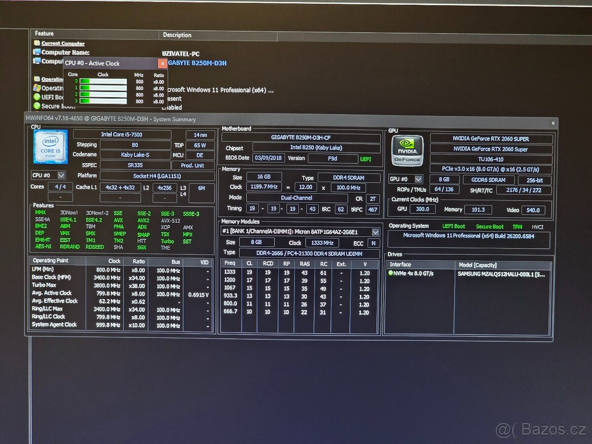 PC herní: RTX 2060 Super (8GB) / i5 / 16GB RAM / 512 NVme - 5