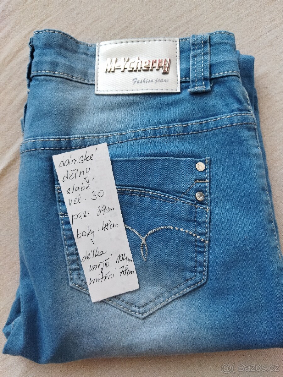 Dámské džíny slabé vel 30 - 5
