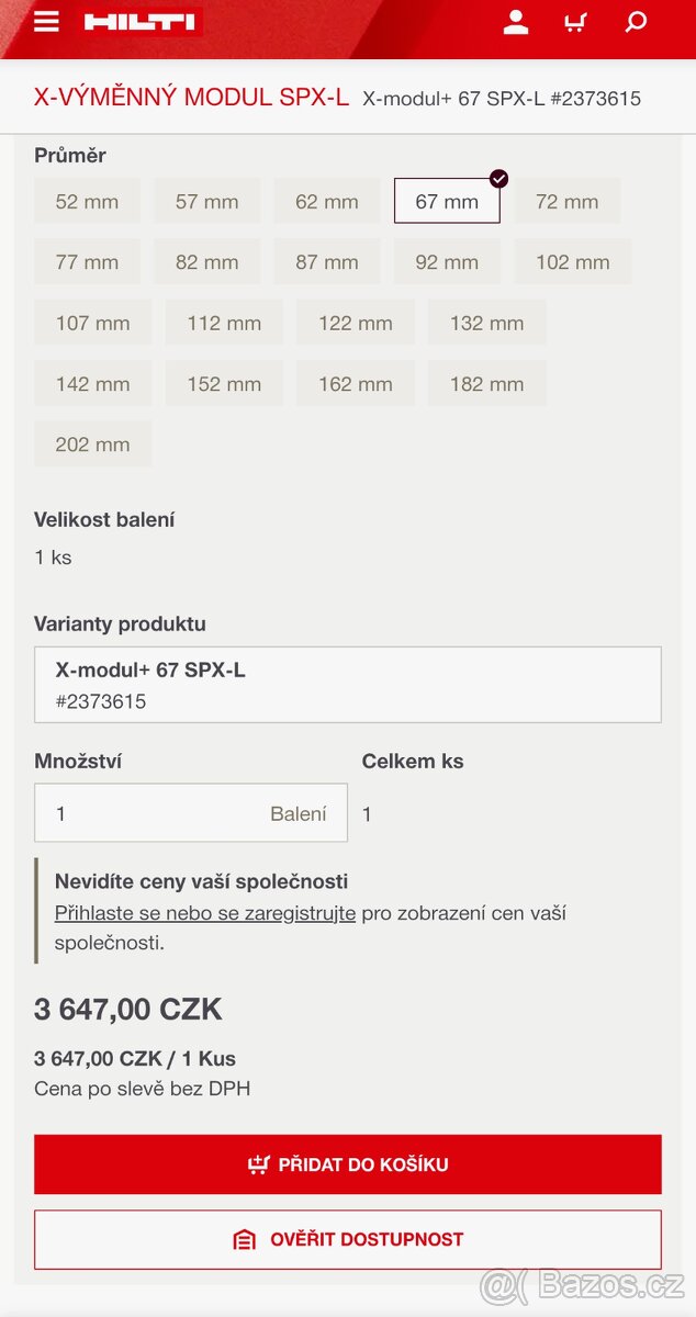 Hilti výměnný modul na jádrové vrtání - 5