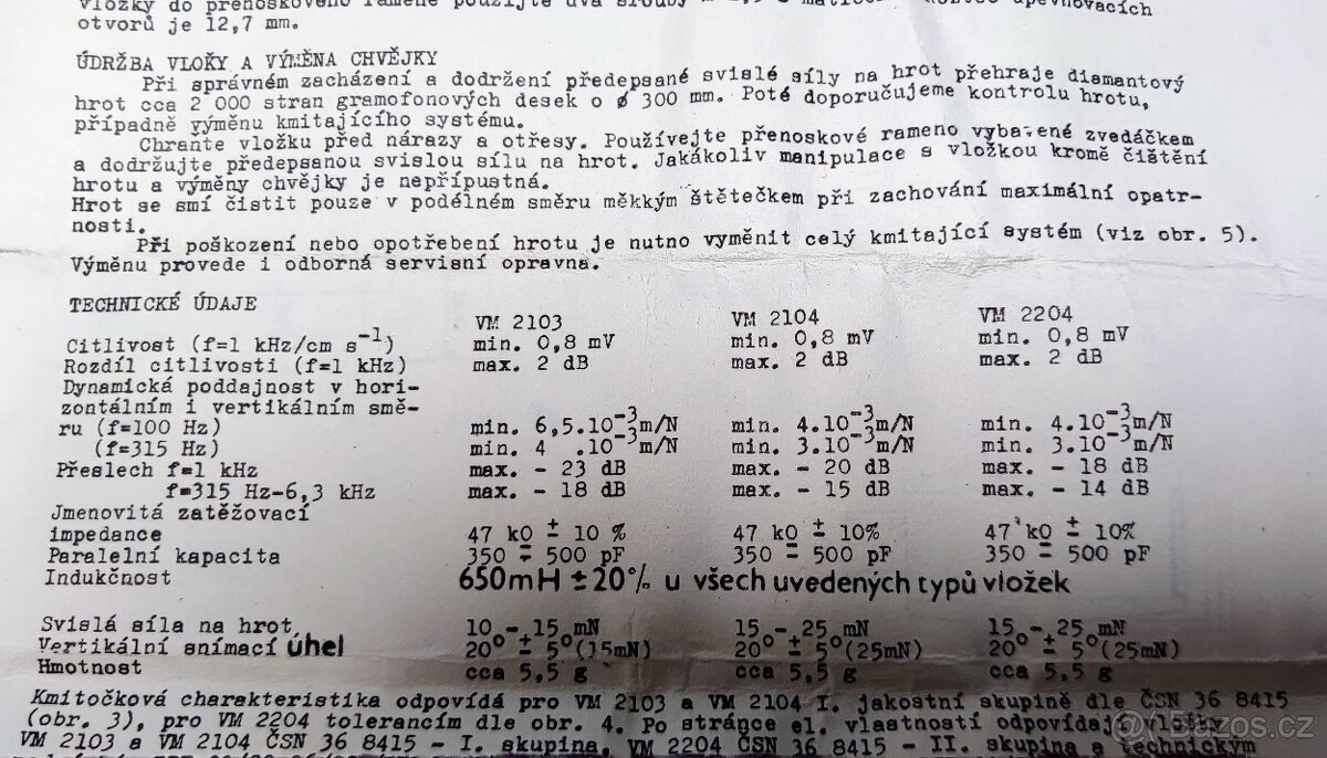 Prodám přenosku Tesla VM 2103 - 5