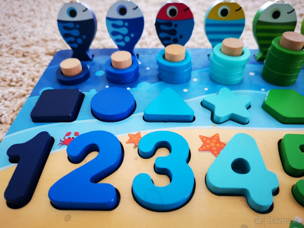 Dřevěné hry,hračky,Pexeso, hodiny,dřevěná skládačka + vklá - 5