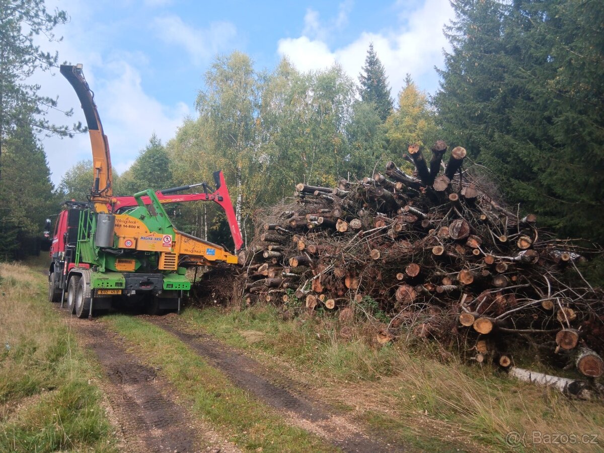 Štěpkování dřeva, drcení dřeva, štěpka, zpracování biomasy - 5